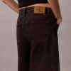 A-linjeformade Denim-shorts med uppvikt fåll