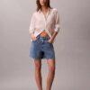 A-linjeformade shorts i Denim