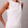 Asymmetrisk draperad ärmlös topp i bomull