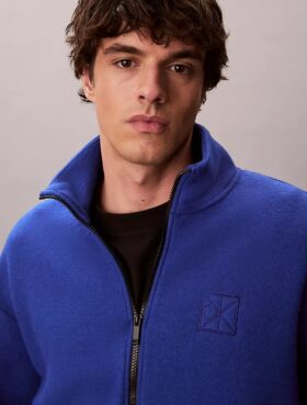 Avslappnad jacka i fleece av ullblandning Avslappnad jacka i fleece av ullblandning
