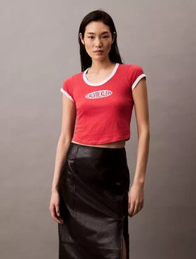 Baby-T-shirt i bomull och kashmir