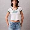 Baby-T-shirt i bomull och kashmir Baby-T-shirt i bomull och kashmir