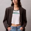 Baby-T-shirt i bomull och kashmir Baby-T-shirt i bomull och kashmir