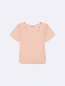 Baby-T-shirt med fyrkantig halsringning för flickor Baby-T-shirt med fyrkantig halsringning för flickor