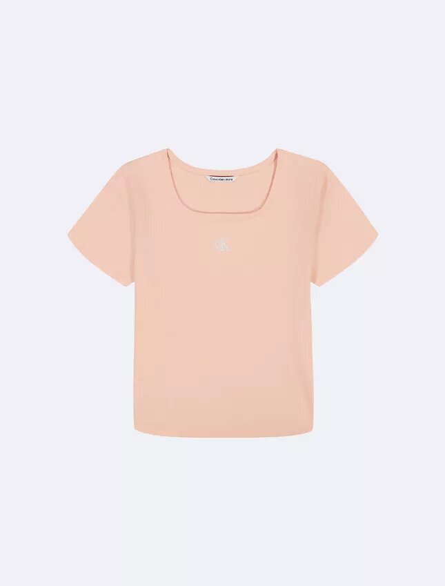 Baby-T-shirt med fyrkantig halsringning för flickor Baby-T-shirt med fyrkantig halsringning för flickor