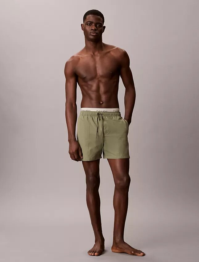 Badshorts med logotyp i midjan Badshorts med logotyp i midjan