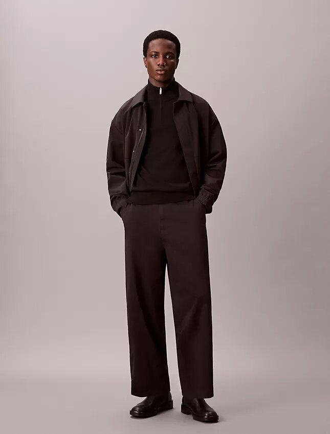 Baggy-byxor i Cotton Stretch bomullstwill Baggy-byxor i Cotton Stretch bomullstwill