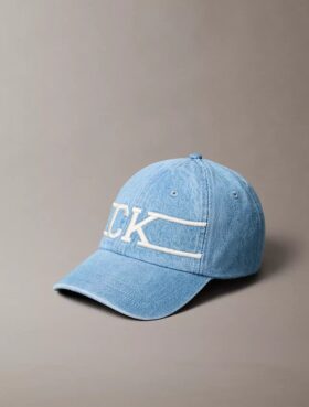 Baseballkeps i Denim med varsity-monogramlogotyp
