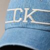 Baseballkeps i Denim med varsity-monogramlogotyp