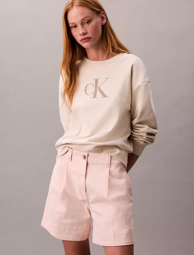 Bermudashorts i Cotton Stretch bomullstwill med veck Bermudashorts i Cotton Stretch bomullstwill med veck