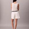 Bermudashorts i Cotton Stretch bomullstwill med veck
