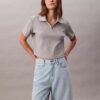 Bermudashorts i linneblandad, avslappnad Denim Bermudashorts i linneblandad, avslappnad Denim