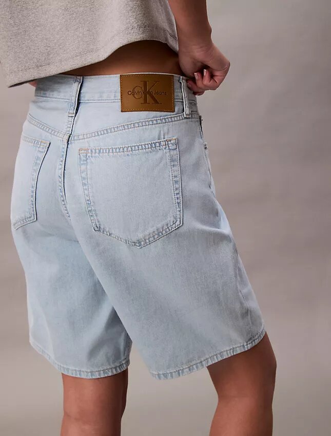 Bermudashorts i linneblandad, avslappnad Denim Bermudashorts i linneblandad, avslappnad Denim