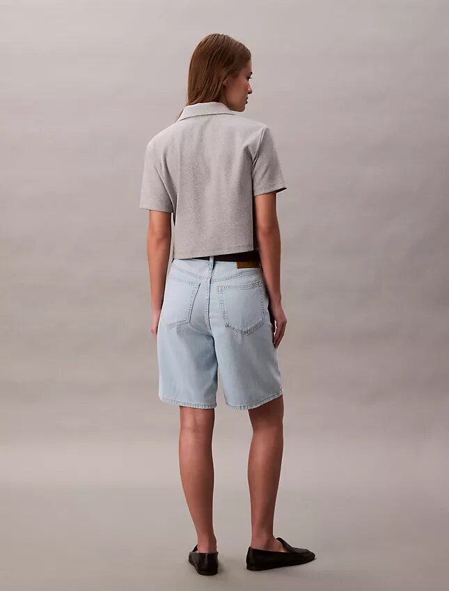 Bermudashorts i linneblandad, avslappnad Denim Bermudashorts i linneblandad, avslappnad Denim