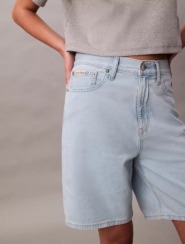 Bermudashorts i linneblandad, avslappnad Denim Bermudashorts i linneblandad, avslappnad Denim
