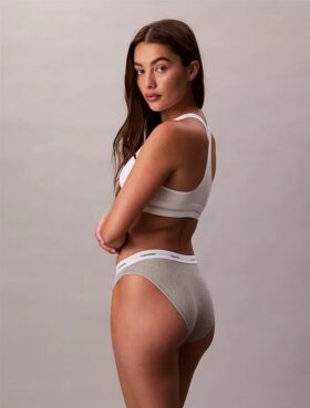 Bikini i stretchig bomullsribb