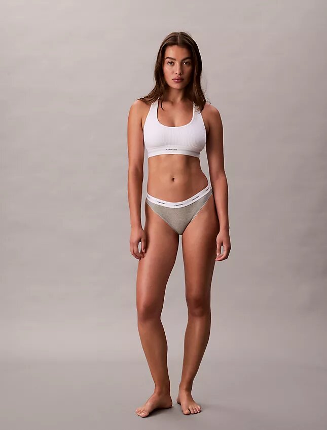 Bikini i stretchig bomullsribb Bikini i stretchig bomullsribb