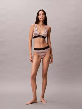 Bikini med hög midja i stretchig Microfiber med grafiskt Monogram