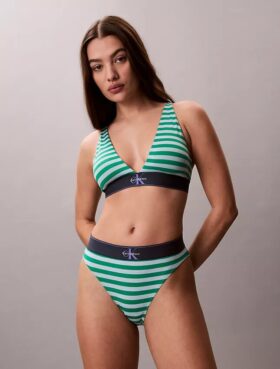 Bikini med hög midja i stretchig Microfiber med grafiskt Monogram