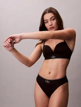 Bikini med hög midja i stretchig Microfiber med grafiskt Monogram