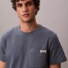 Bomullsjersey-T-shirt med ficka