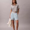 Bomullsshorts med logotyp i midjan Bomullsshorts med logotyp i midjan