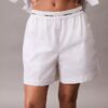 Bomullsshorts med logotyp i midjan Bomullsshorts med logotyp i midjan