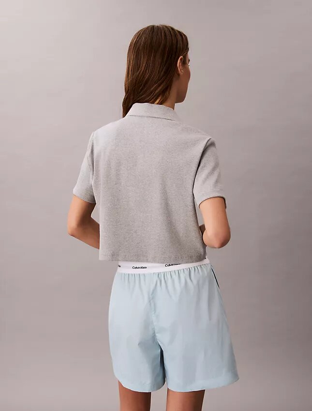 Bomullsshorts med logotyp i midjan Bomullsshorts med logotyp i midjan