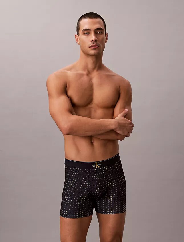 Boxer Brief i stretchig mikrofiber med grafiskt Monogram Boxer Brief i stretchig mikrofiber med grafiskt Monogram