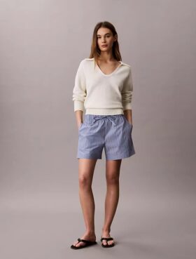Boxershorts i bomullspoplin med ränder