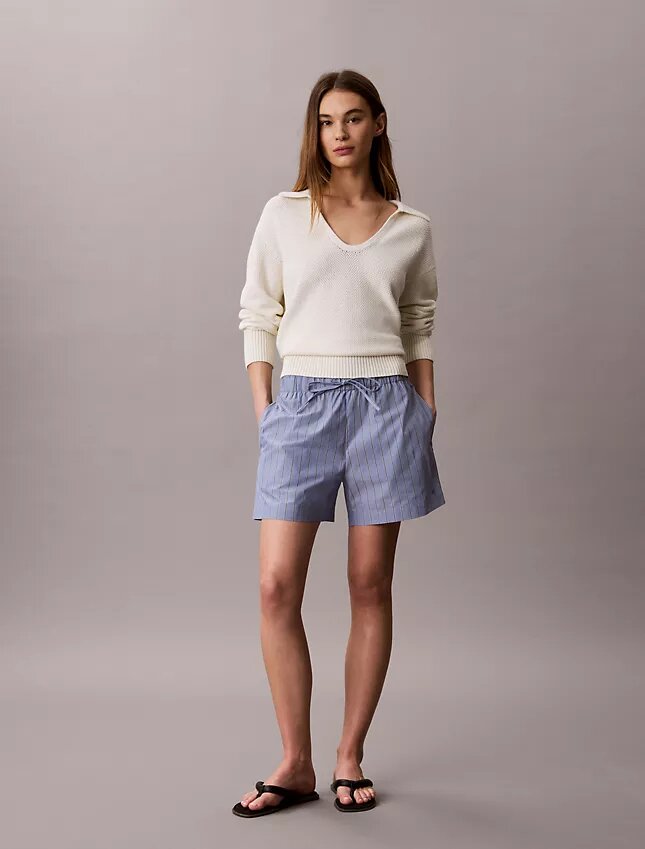 Boxershorts i bomullspoplin med ränder Boxershorts i bomullspoplin med ränder