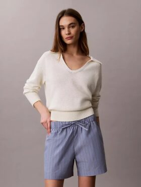 Boxershorts i bomullspoplin med ränder