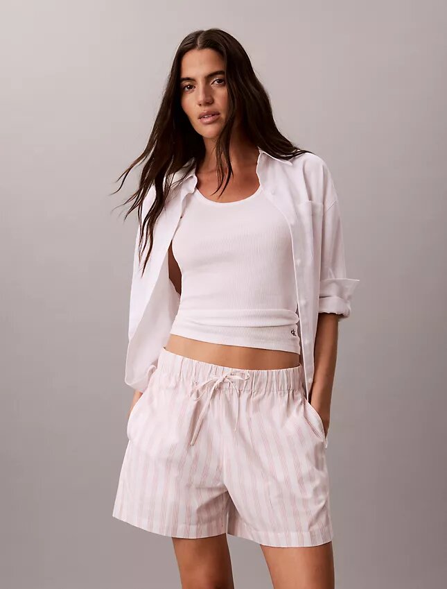 Boxershorts i bomullspoplin med ränder Boxershorts i bomullspoplin med ränder