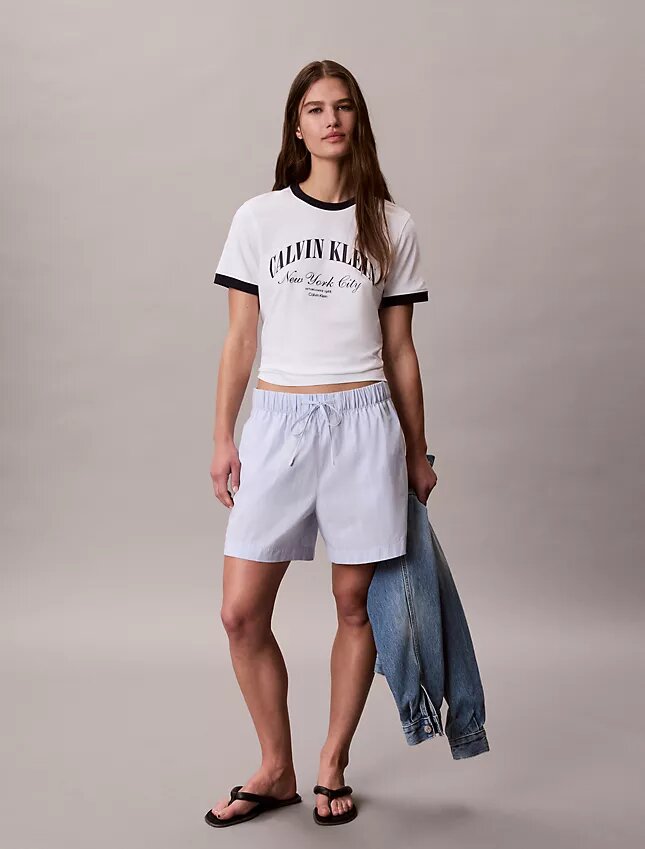 Boxershorts i bomullspoplin med ränder Boxershorts i bomullspoplin med ränder