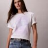 Boxig T-shirt med blekt logotyptryck Boxig T-shirt med blekt logotyptryck