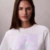 Boxig T-shirt med blekt logotyptryck Boxig T-shirt med blekt logotyptryck
