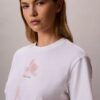 Boxig T-shirt med blommig logotyp