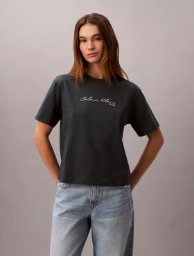 Boxig T-shirt med skriptlogotyp