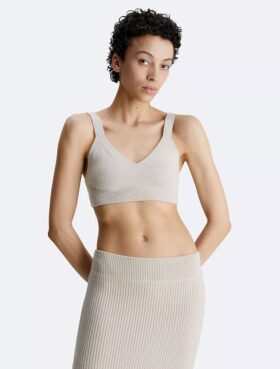 Bralette i ribbad ullblandning