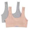 Bralette med logotyp och ribbstickning, 2-pack Bralette med logotyp och ribbstickning, 2-pack