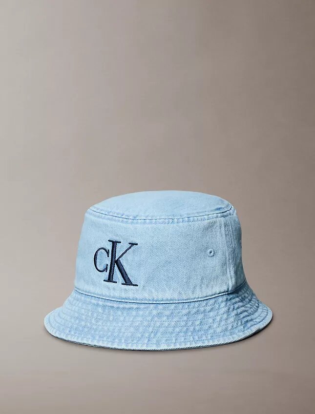 Bucket hat i tvättad denim med broderat logo Bucket hat i tvättad denim med broderat logo