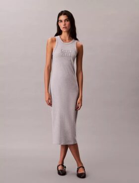 Calvin Klein Logo Midi Tank Klänning