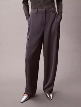 Cargo-byxor i satin-twill