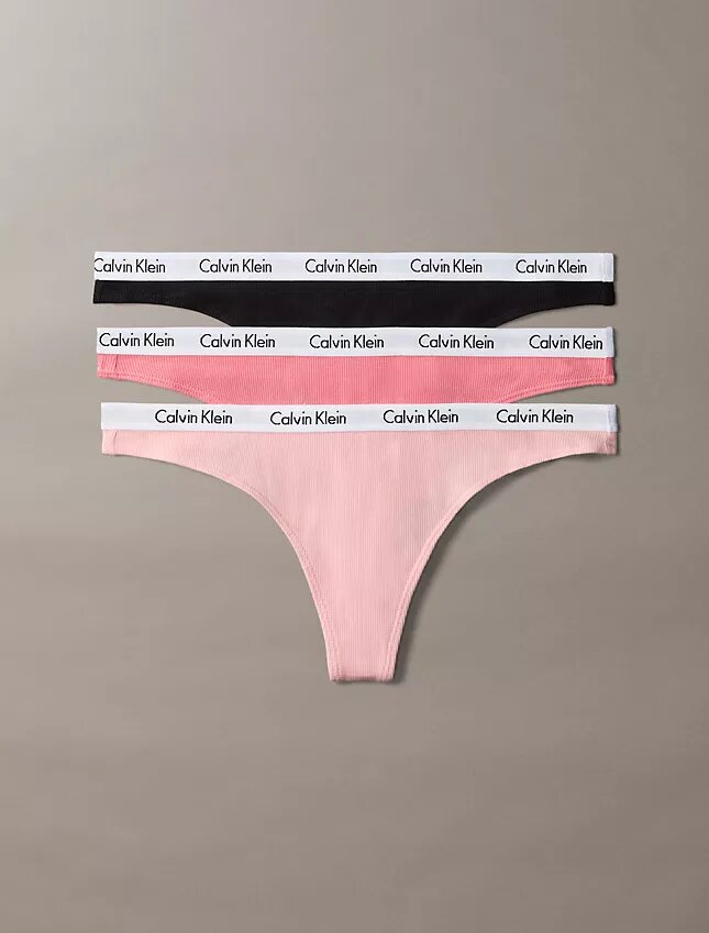 Carousel Cotton Stretch Rib Thong i 3-pack Carousel Cotton Stretch Rib Thong i 3-pack