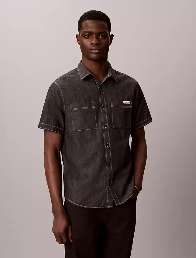 Chambray klassisk skjorta med knappar Chambray klassisk skjorta med knappar