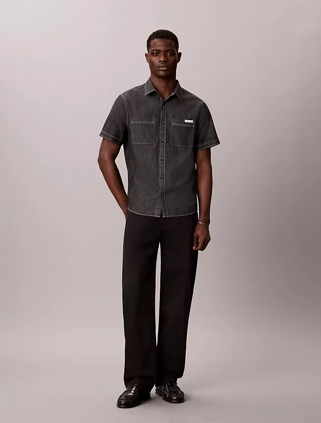 Chambray klassisk skjorta med knappar Chambray klassisk skjorta med knappar
