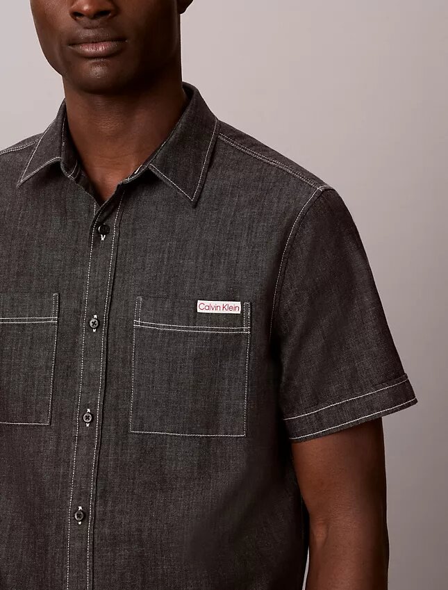 Chambray klassisk skjorta med knappar Chambray klassisk skjorta med knappar