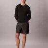 Chambray raka 7-tums shorts med dragkedja Chambray raka 7-tums shorts med dragkedja