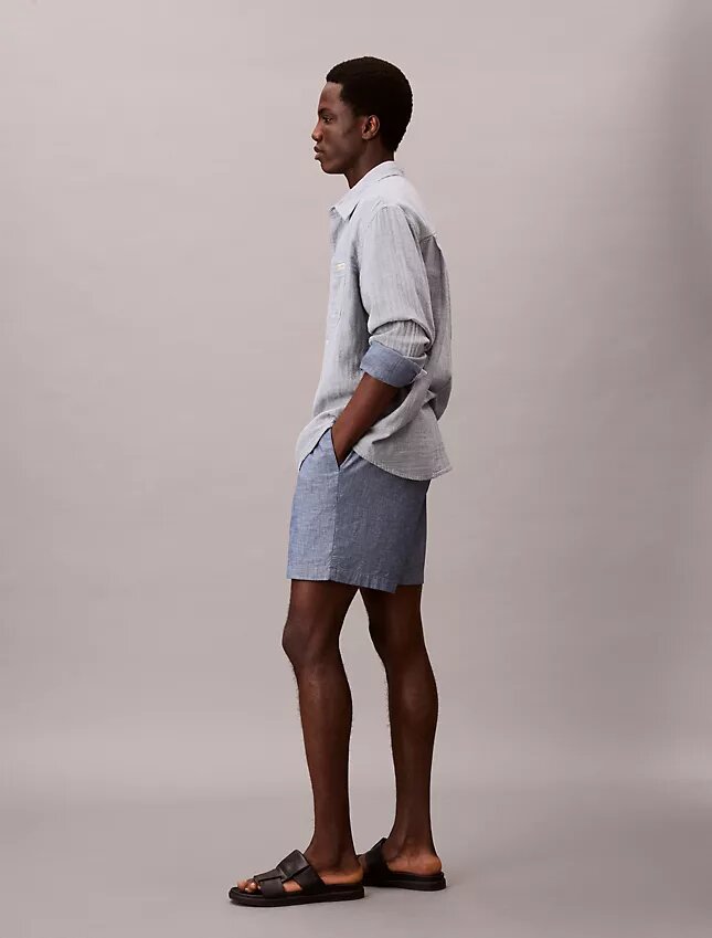 Chambray-shorts med dragkedja Chambray-shorts med dragkedja