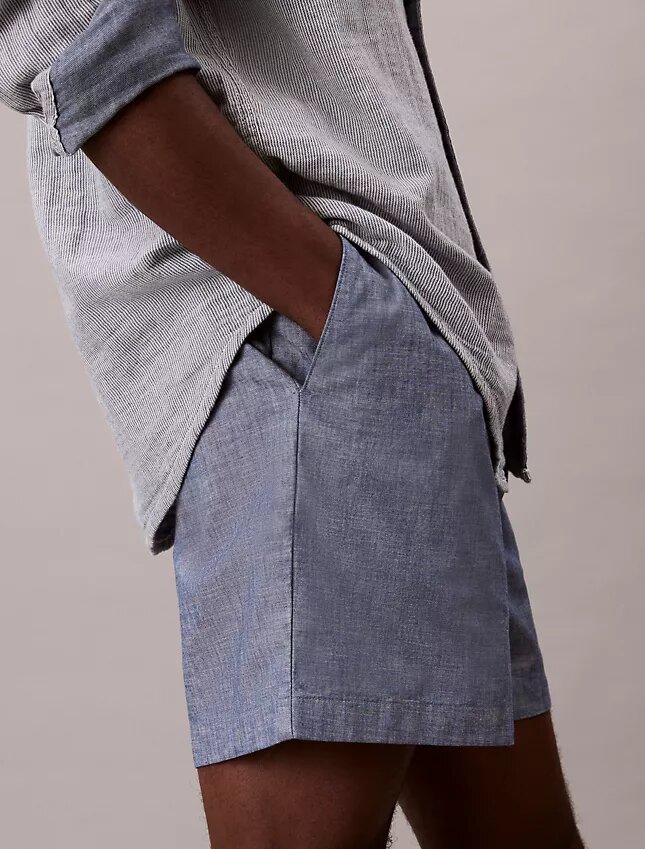 Chambray-shorts med dragkedja Chambray-shorts med dragkedja